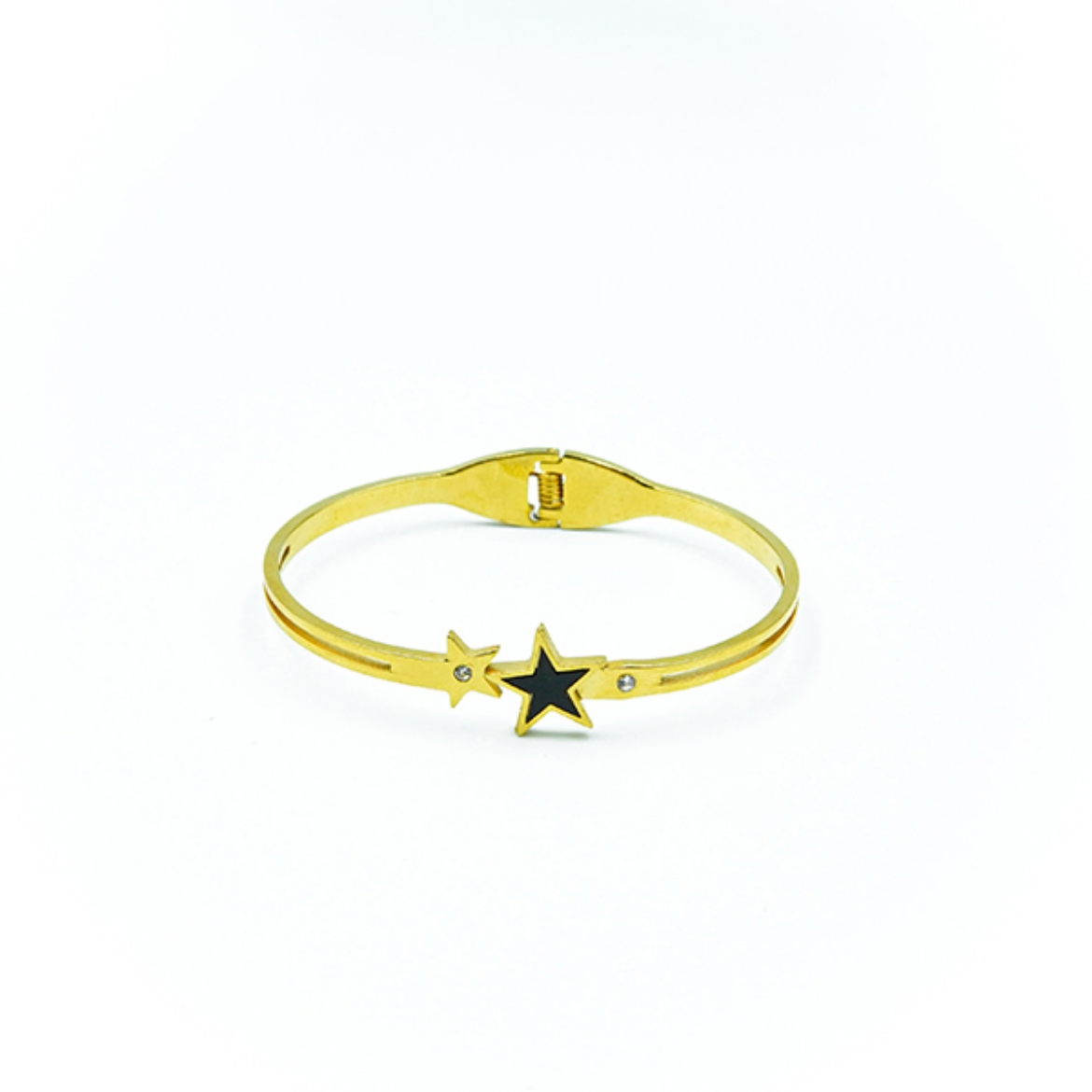 تصویر  دستبند النگویی تک ستاره مشکی