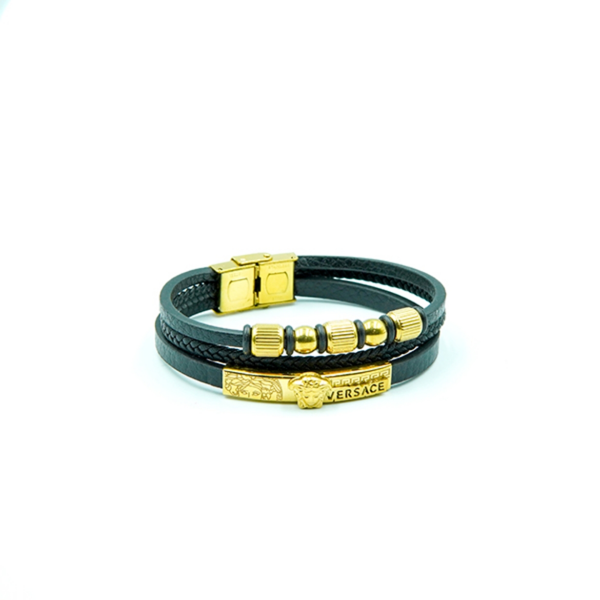 تصویر  دستبند چهار لاین ورساچ طلایی
