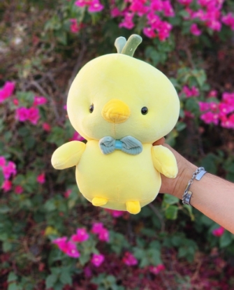 تصویر  عروسک جوجه زرد پاپیون دار نانو اورجینال