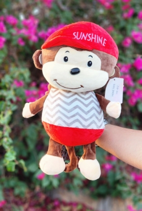 تصویر  عروسک میمون کلاه دار