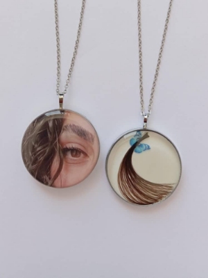 تصویر  پلاک موی یار طرح پروانه ( دو طرفه)