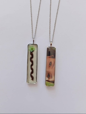 تصویر  پلاک موی یار طرح فر گلدار ( دو طرفه)