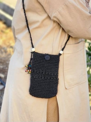 تصویر  کیف رافیا مدل موبایلی